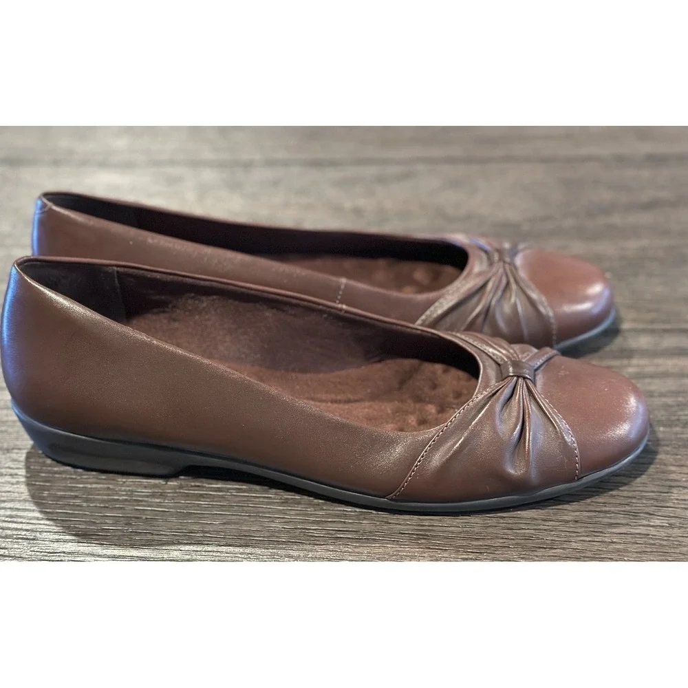 Walking Cradles Casual Flats Tobacco Brown Leather Women's Size 10 Office‎ Work